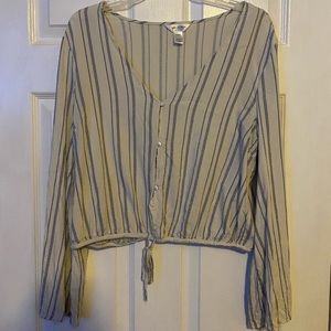 Bell-sleeved Button Up Blouse